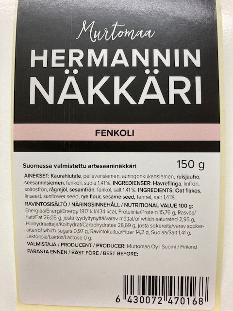 Hermannin näkkäri Fenkoli 150g